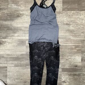 Athleta Charcoal and Black Active Bra